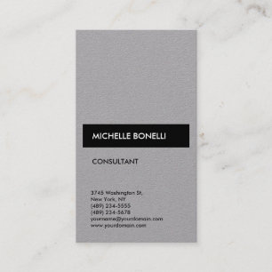 Simple Plain Gray Black Trendy Modern Minimalist Business Card