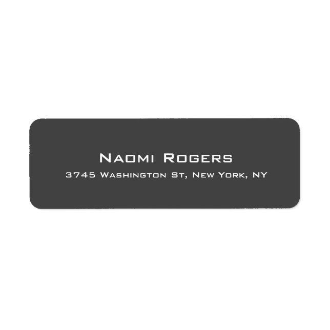 Simple Plain Gray Custom Modern Personal Label (Front)