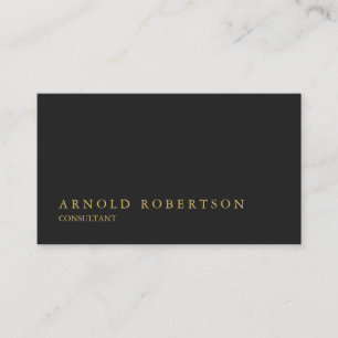 Simple Plain Gray Gold Professional Business Card