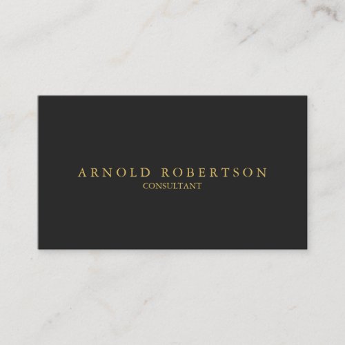 Simple Plain Gray Gold Professional Business Card