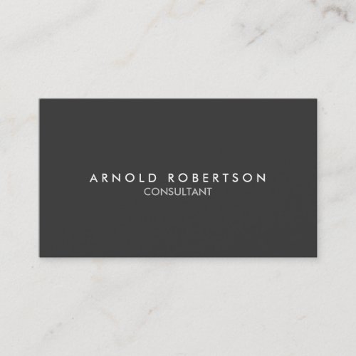 Simple Plain Gray Professional Business Card