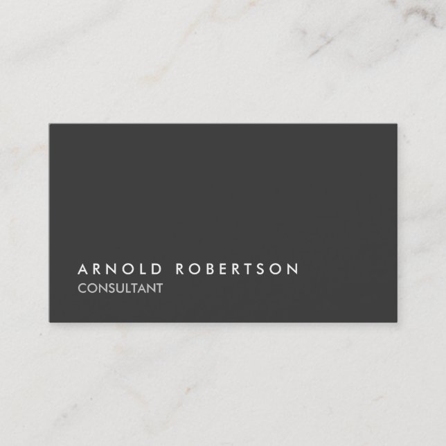 Simple Plain Gray Professional Business Card (Front)