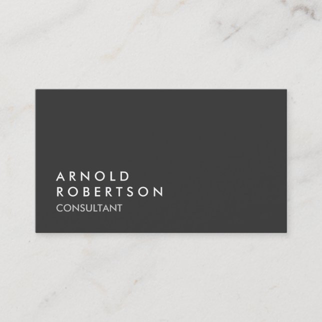 Simple Plain Gray Trendy Business Card (Front)