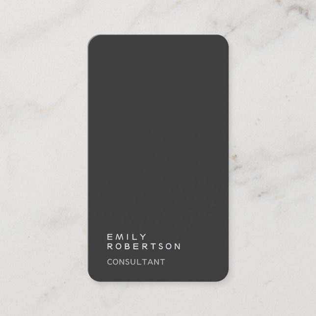 Simple Plain Gray Trendy Modern Minimalist Business Card (Front)