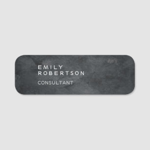 Simple Plain Gray Trendy Modern Minimalist Name Tag