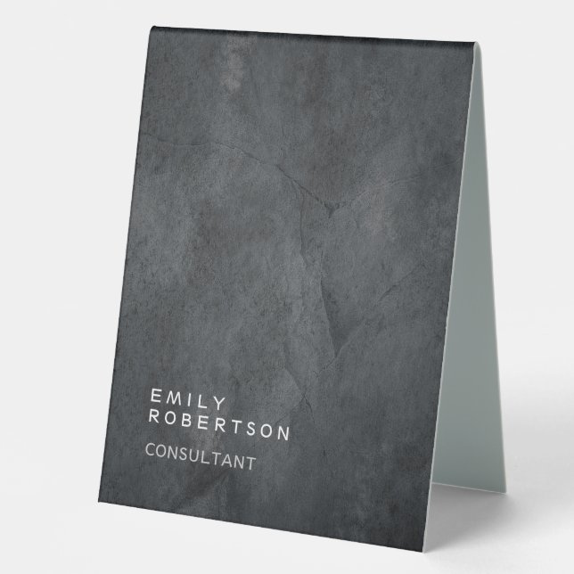 Simple Plain Gray Trendy Modern Minimalist Table Tent (Front)