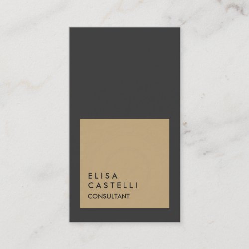 Simple Plain Grey Beige Trendy Consultant Business Card
