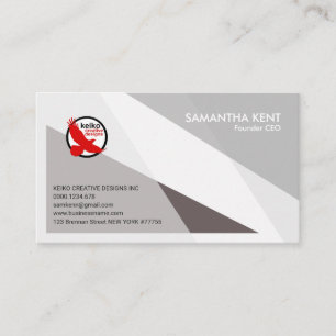 Simple Plain Grey Elegance CEO Founder Business Card