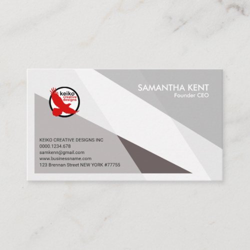 Simple Plain Grey Elegance CEO Founder Business Card