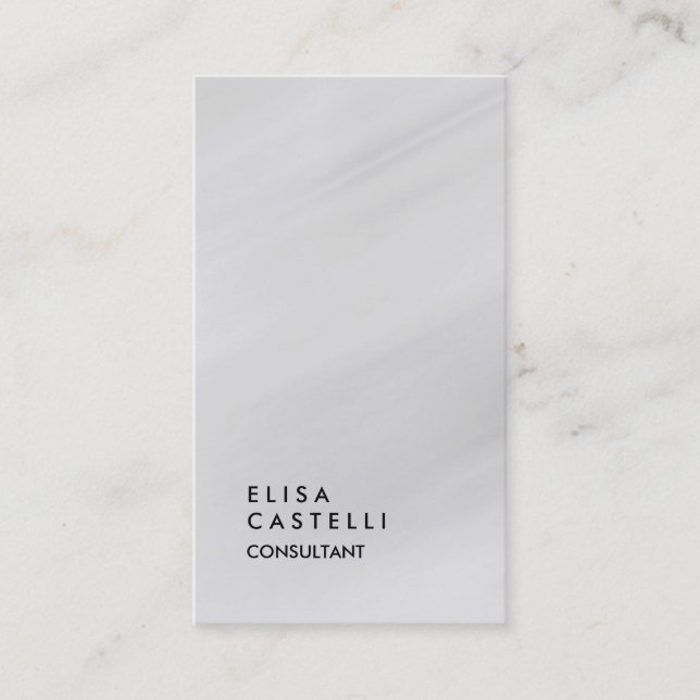 Simple Plain Grey Trendy Consultant Business Card (Front)