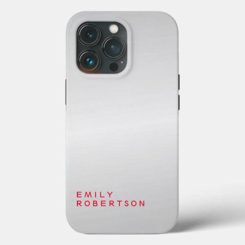 Simple Plain Grey Trendy Modern Minimalist  iPhone 13 Pro Case
