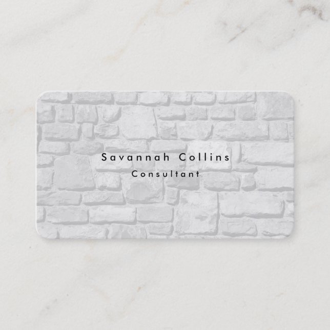 Simple Plain Grey Wall Minimalist Modern Business Card (Front)