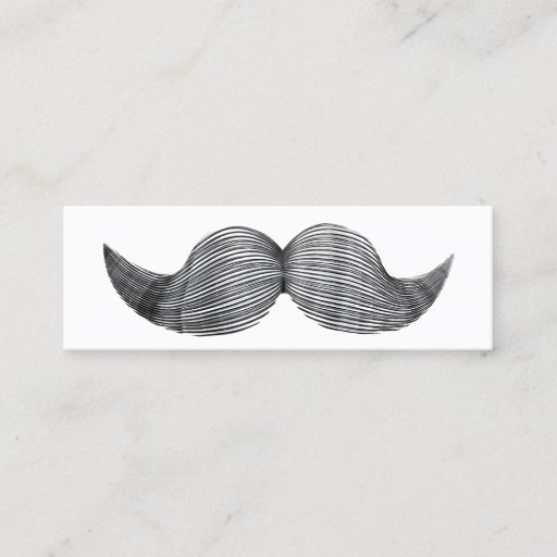 Customizable Simple Plain Hipster Mustache mini Profile Card Business Card Template