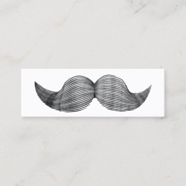 Simple Plain Hipster Mustache mini Profile Card (Front)