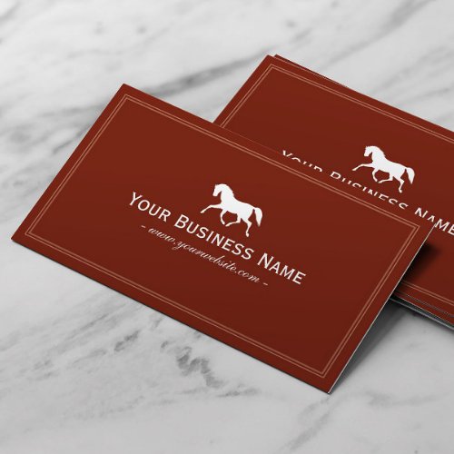 Simple Plain Horse Business Card Red