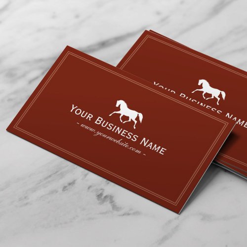 Simple Plain Horse Business Card (Red)