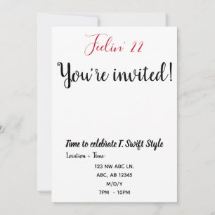Simple + Plain Invite for 22nd Birthday