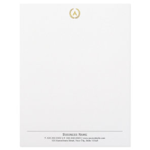Simple Plain Laurel Wreath Monogram Letterhead