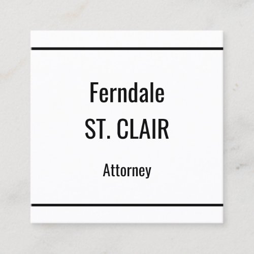 Simple  Plain Legal Professional Business Card
