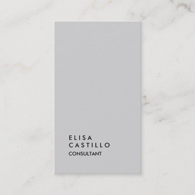 Simple Plain Light Gray Trendy Consultant Business Card (Front)