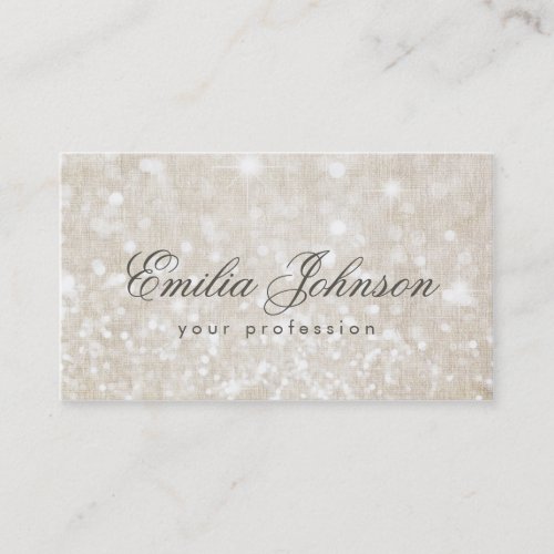 Simple Plain Linen Shimmering Business Card