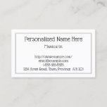[ Thumbnail: Simple & Plain Manicurist Business Card ]
