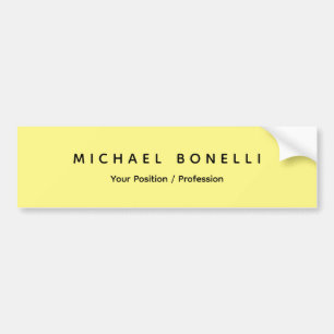 Simple Plain Minimal Elegant Modern Light Yellow Bumper Sticker