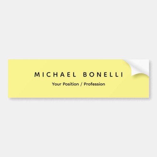 Simple Plain Minimal Elegant Modern Light Yellow Bumper Sticker