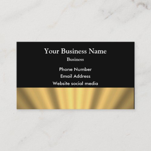 Simple plain minimal gold pattern on black business card