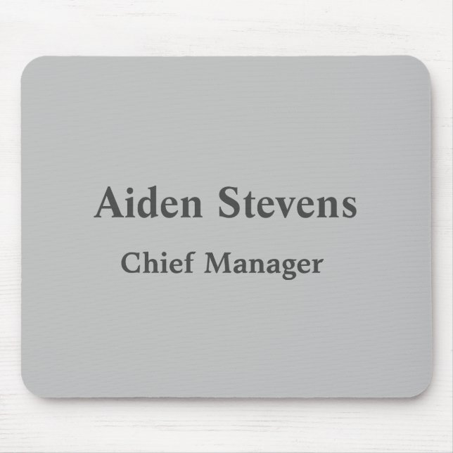 Simple Plain Minimalist Classical Mouse Pad (Front)