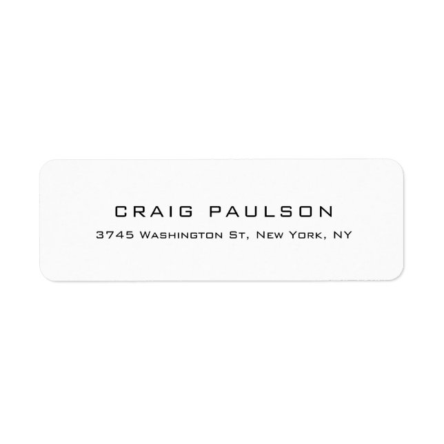 Simple Plain Minimalist Elegant Classical Design Label (Front)