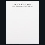 Simple Plain Minimalist Elegant Classical Design Letterhead<br><div class="desc">Have you ever seen such a thin, well thought out, aesthetic and remarkable design? The choice of letters, their font size and the darkness of color have been thought for a long time and designed with long efforts. The result was such a unique design that impresses all who see it....</div>