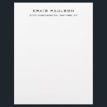 Simple Plain Minimalist Elegant Classical Design Letterhead<br><div class="desc">Have you ever seen such a thin, well thought out, aesthetic and remarkable design? The choice of letters, their font size and the darkness of color have been thought for a long time and designed with long efforts. The result was such a unique design that impresses all who see it....</div>