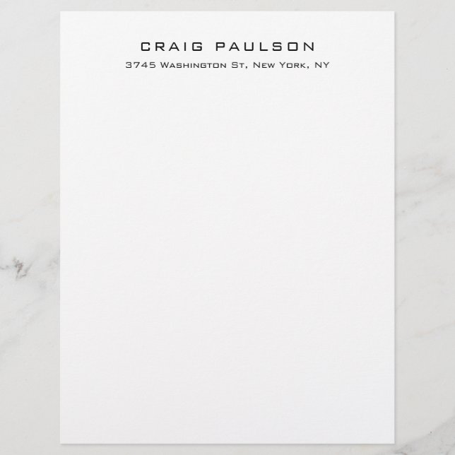 Simple Plain Minimalist Elegant Classical Design Letterhead (Front)