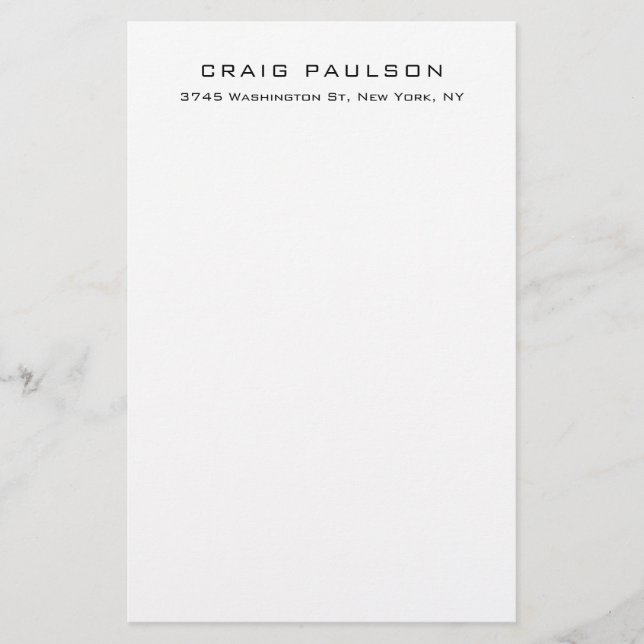 Simple Plain Minimalist Elegant Classical Design Stationery (Front)