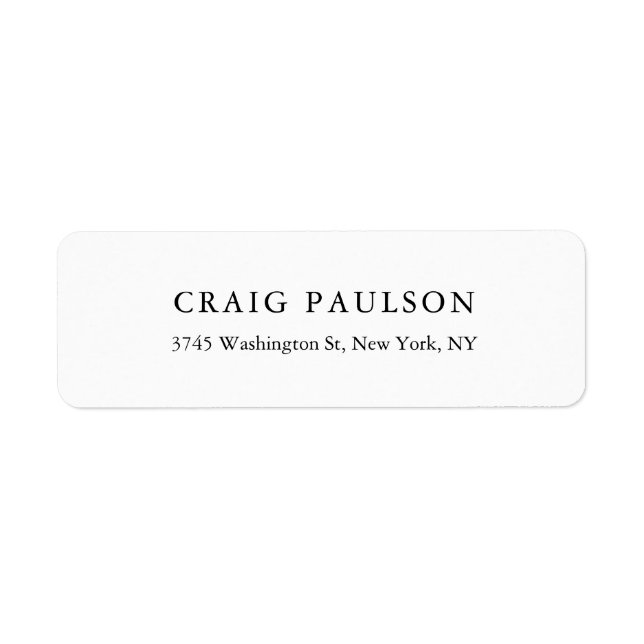 Simple Plain Minimalist Elegant Classical Label (Front)