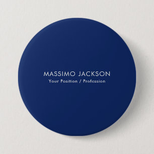 Simple Plain Minimalist Elegant Modern Blue Button