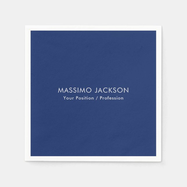 Simple Plain Minimalist Elegant Modern Blue Napkins (Front)
