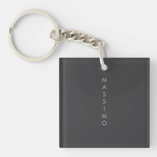 Simple Plain Minimalist Elegant Modern Grey Keychain