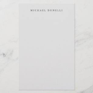 Simple Plain Minimalist Elegant Modern Light Grey Stationery