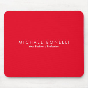 Simple Plain Minimalist Elegant Modern Red Mouse Pad