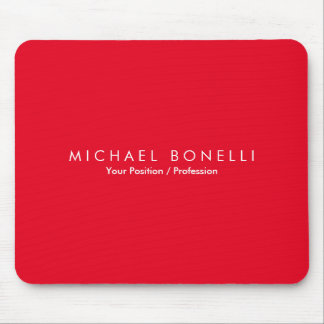 Simple Plain Minimalist Elegant Modern Red Mouse Pad