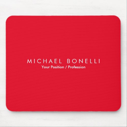 Simple Plain Minimalist Elegant Modern Red Mouse Pad