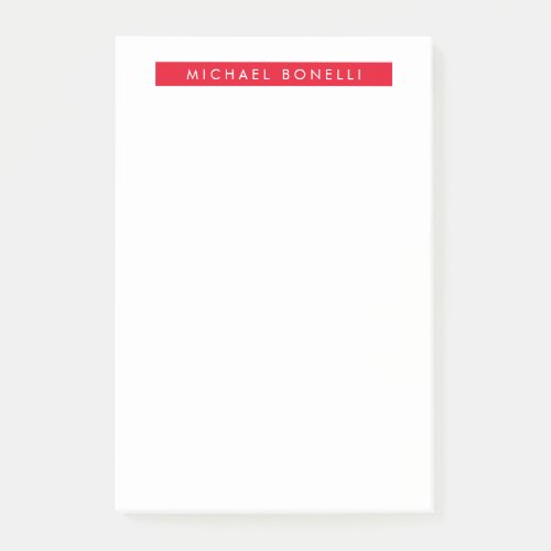 Simple Plain Minimalist Elegant Modern Red White Post_it Notes