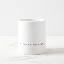 Simple Plain Minimalist Elegant Modern White Coffee Mug