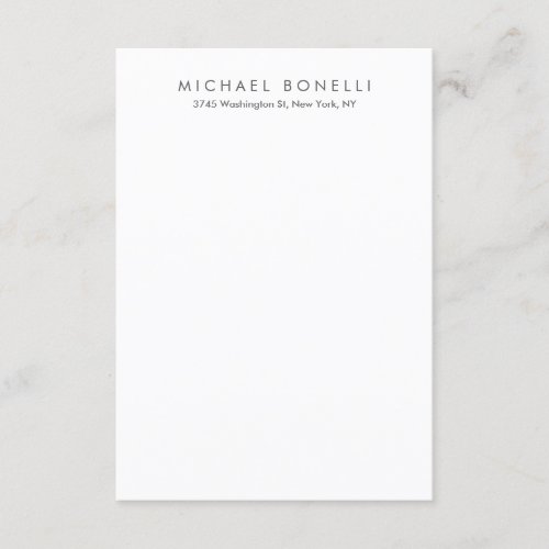 Simple Plain Minimalist Elegant Modern White Enclosure Card