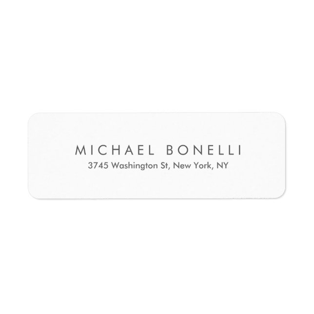 Simple Plain Minimalist Elegant Modern White Label (Front)