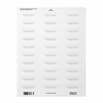 Simple Plain Minimalist Elegant Modern White Label | Zazzle