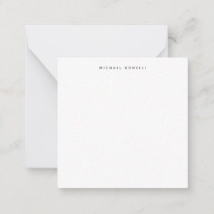 Simple Plain Minimalist Elegant Modern White Note Card