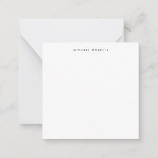 Simple Plain Minimalist Elegant Modern White Note Card